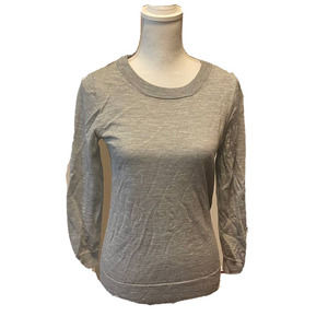 J. Crew Women's Long-Sleeve Sweater Size Small Light Gray Merino Wool